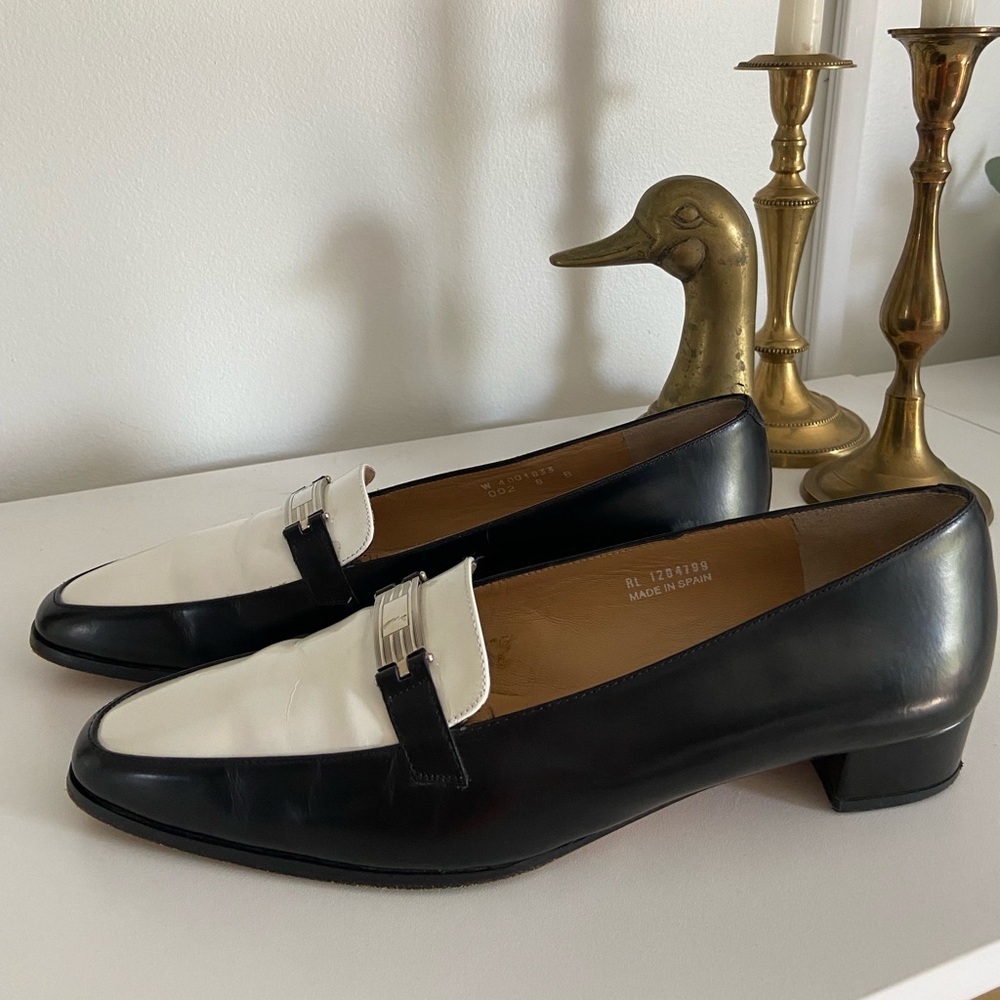 Ralph Lauren Black and White Classic Loafers